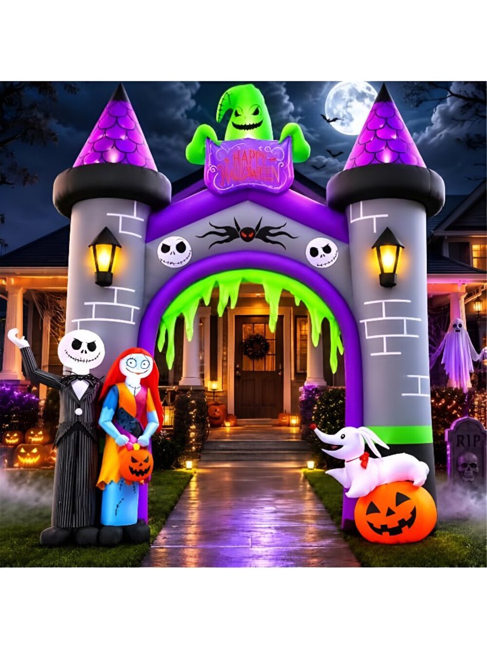 Inflatable Archway Halloween Outdoor Decoration –12FT Blow Up Arch with LED